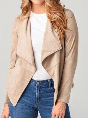 Steve Madden | Faux Suede Drape Front Jacket | Size Large